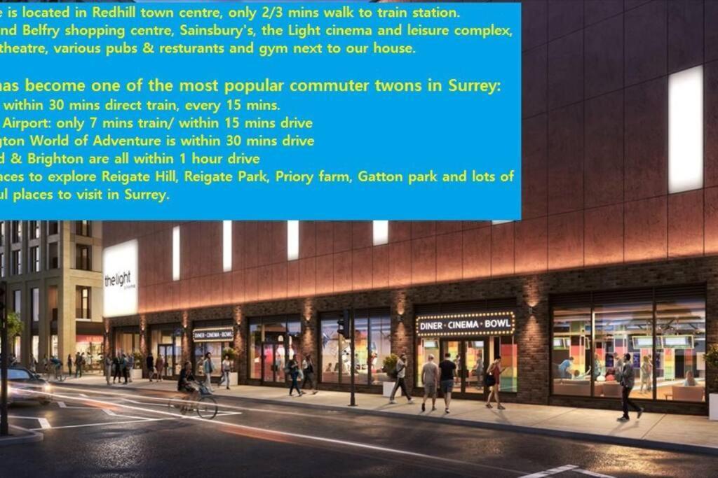 Redhill Town Centre 3 Bed House Near Gatwick Airport, Easy Commute To London Lägenhet Exteriör bild